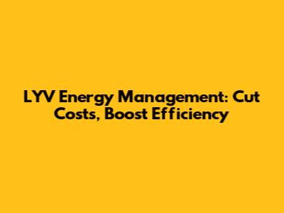 LYV Energy Management: Cut Costs, Boost Efficiency